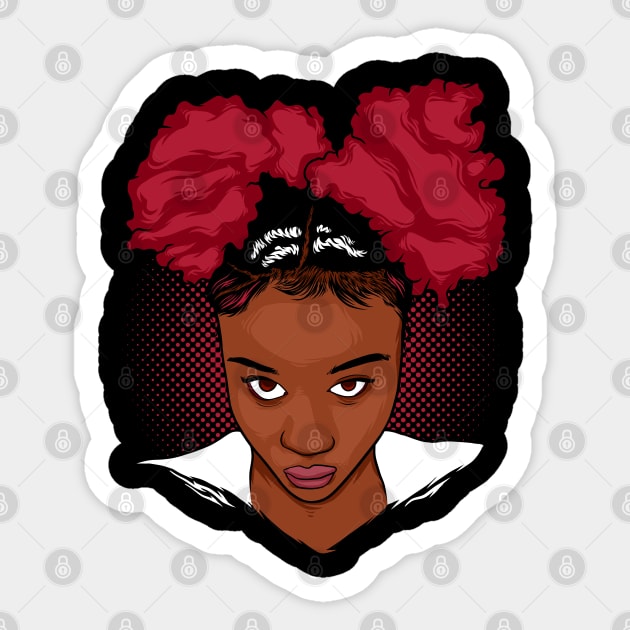 CurlyGirl Kinky Natural Hair Afro Puff T Shirt/Tees Sticker by EllenDaisyShop